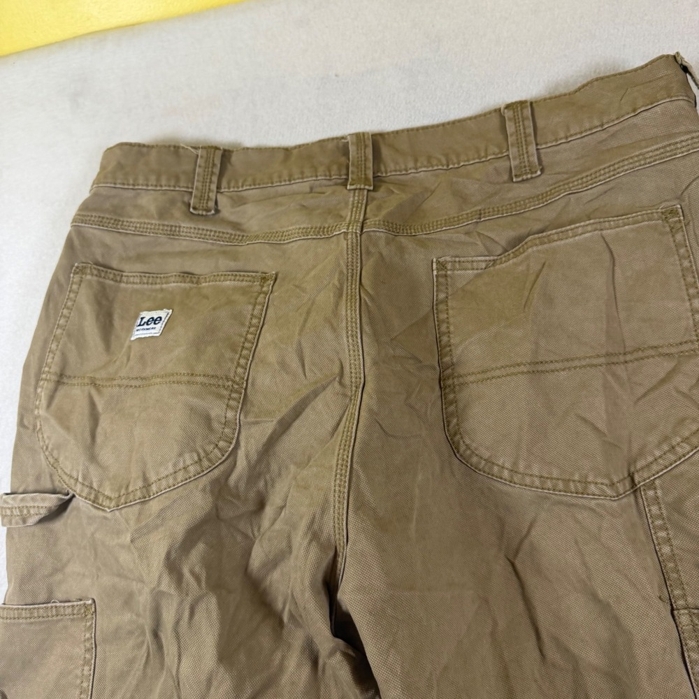 Lee Workwear Mens Tan Carpenter Pants 38x30 Stretch Canvas Utility Work Trousers
